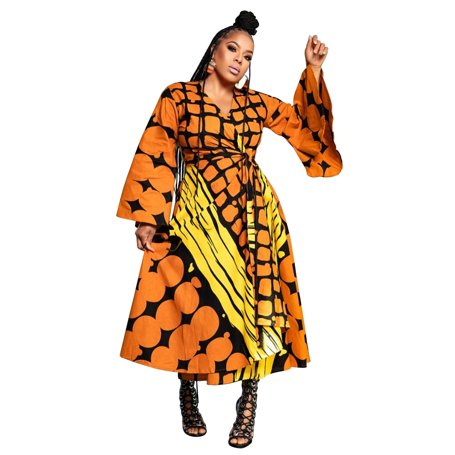 Plus Size African Women's Wear Autumn New Strap Asymmetric Skirt - My Store