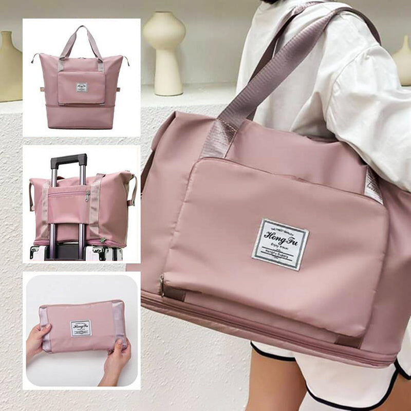 Foldable Storage Travel Bag Waterproof Large Capacity Gym Fitness Bag Weekender Overnight For Women - My Store