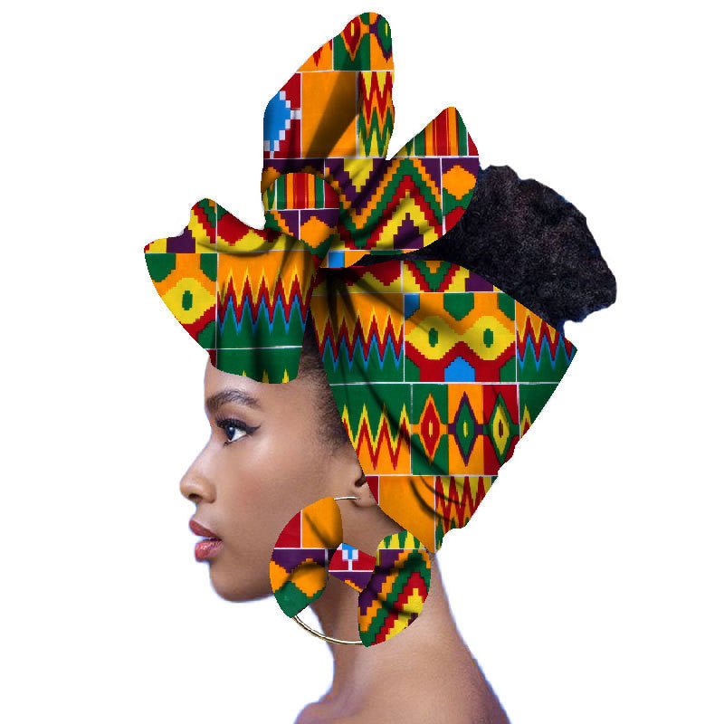 2-piece set of African headscarves and earrings - My Store