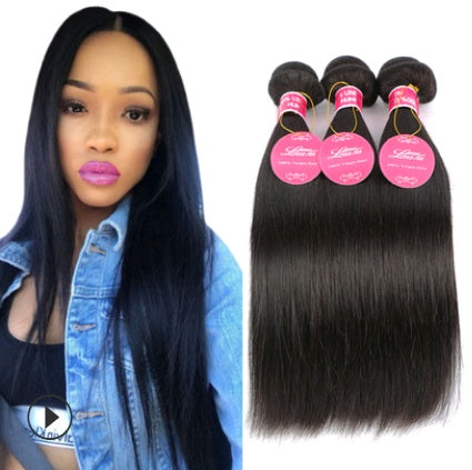 Real human hair straight wave human hair hair curtain natural color wig hair extension - My Store