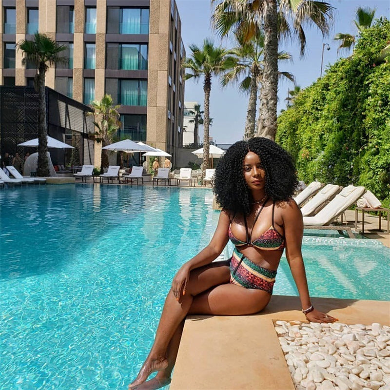 African black printed split swimsuit - My Store