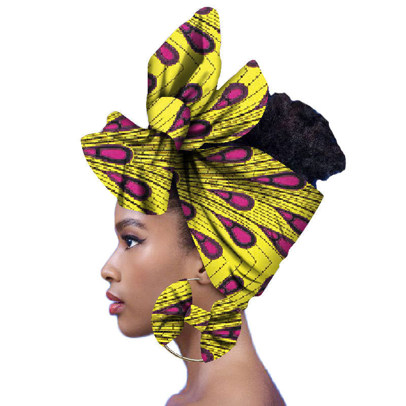 2-piece set of African headscarves and earrings - My Store