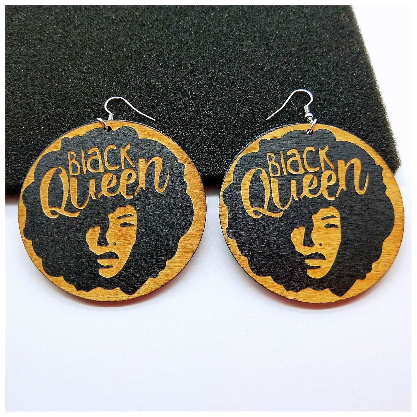 geometric African black round earrings - My Store