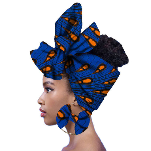 2-piece set of African headscarves and earrings - My Store