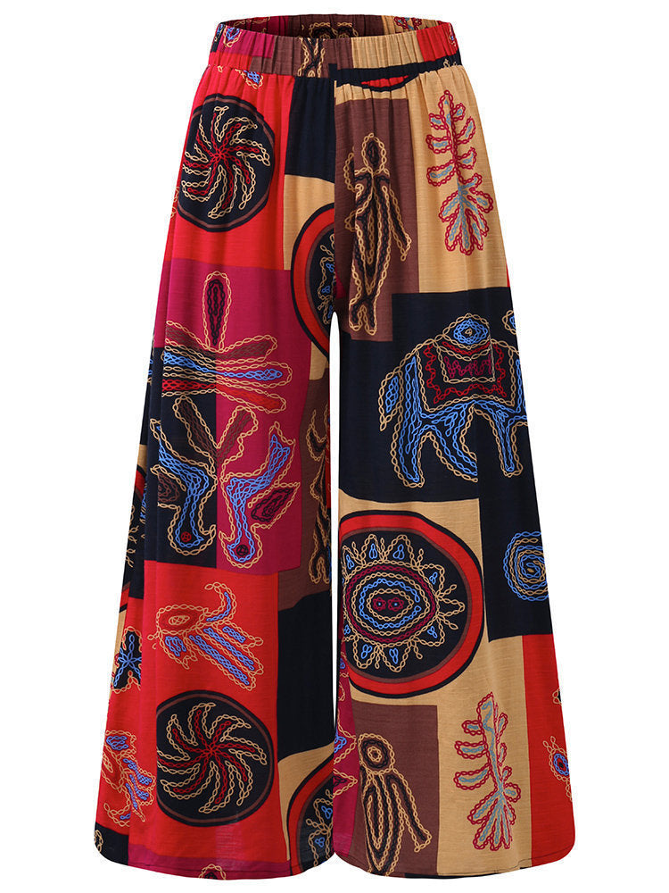 African Ethnic Style Ladies Loose Casual Pants - My Store