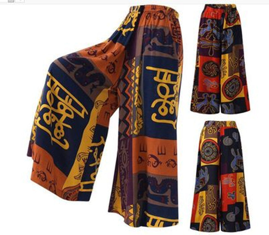 African Ethnic Style Ladies Loose Casual Pants - My Store