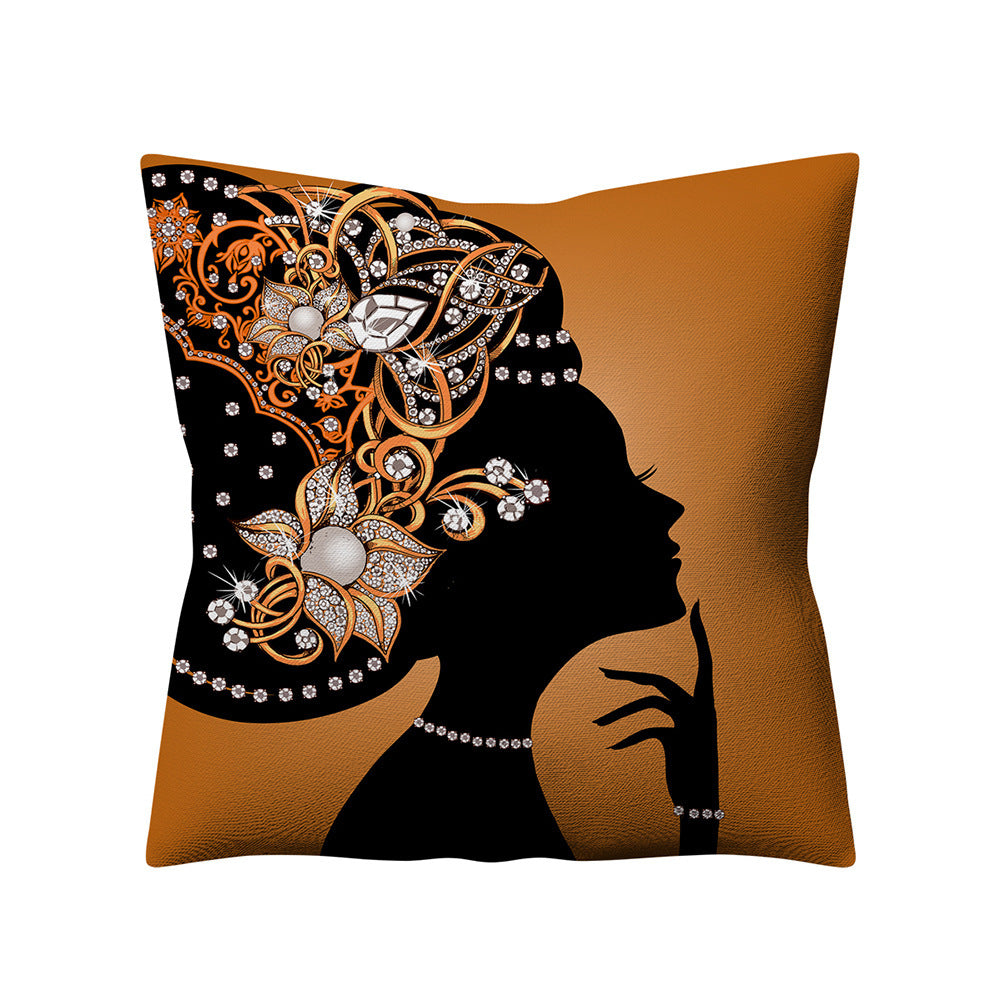 Retro Ethnic Style African Women Linen Pillowcase - My Store