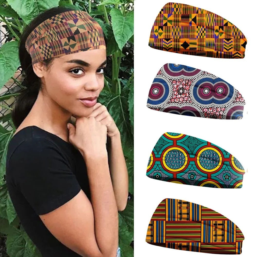 African Geometric Floral Print Headscarf - My Store