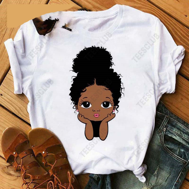 Black African Curly Girl T-Shirt - My Store
