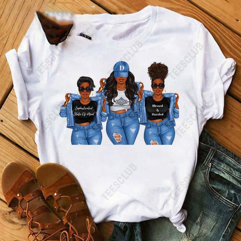 Black African Curly Girl T-Shirt - My Store