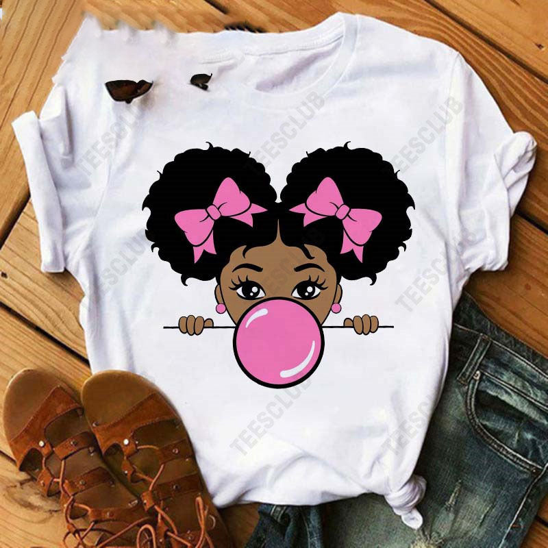 Black African Curly Girl T-Shirt - My Store