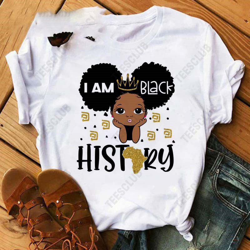 Black African Curly Girl T-Shirt - My Store
