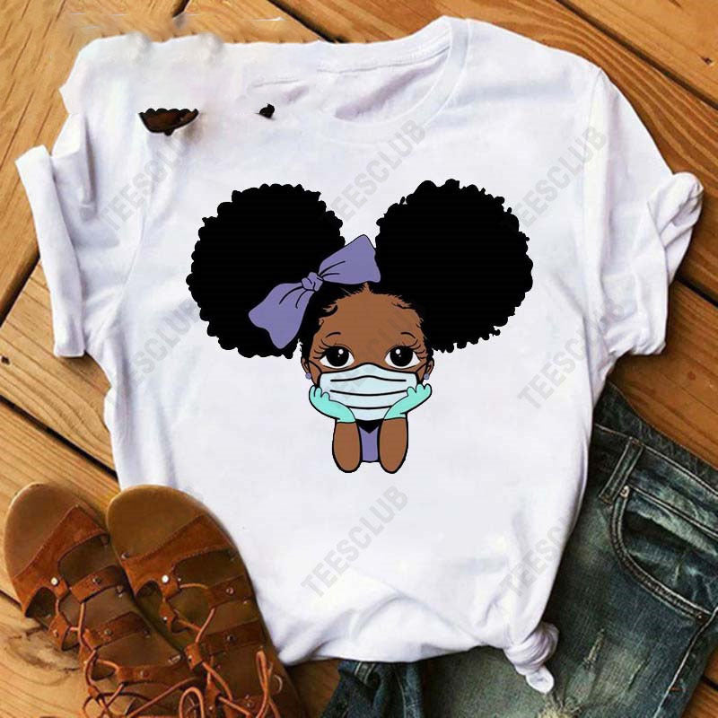 Black African Curly Girl T-Shirt - My Store