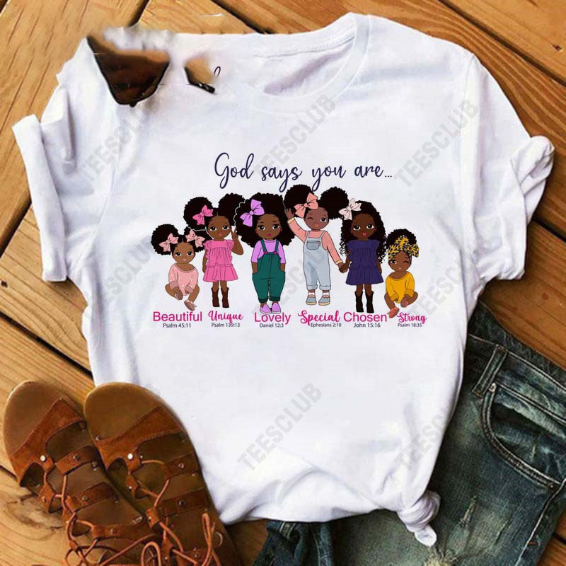 Black African Curly Girl T-Shirt - My Store