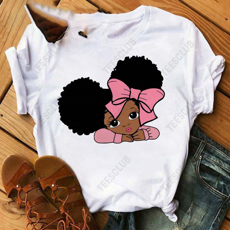Black African Curly Girl T-Shirt - My Store