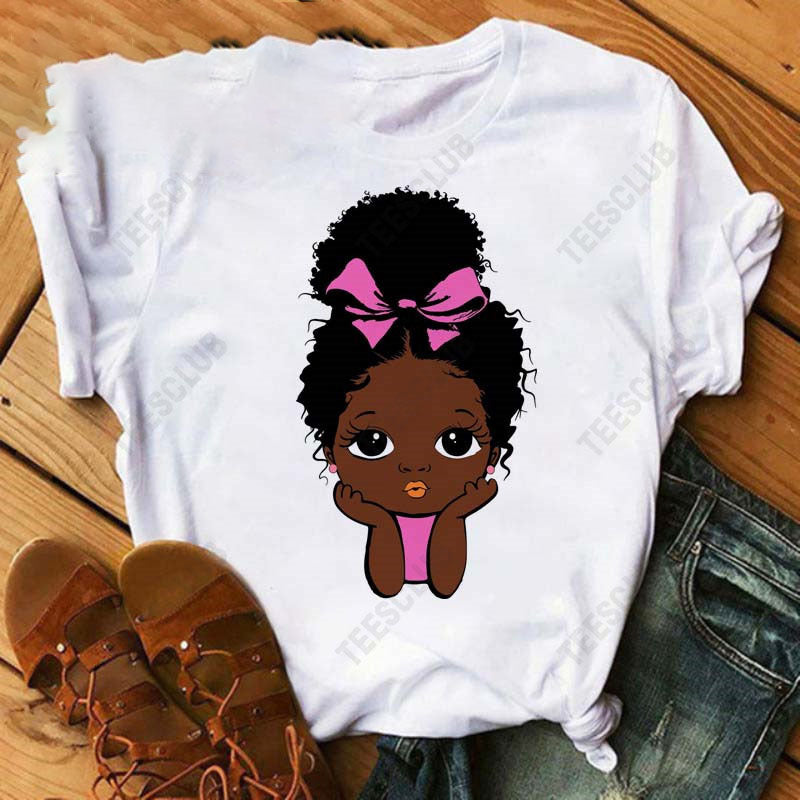 Black African Curly Girl T-Shirt - My Store