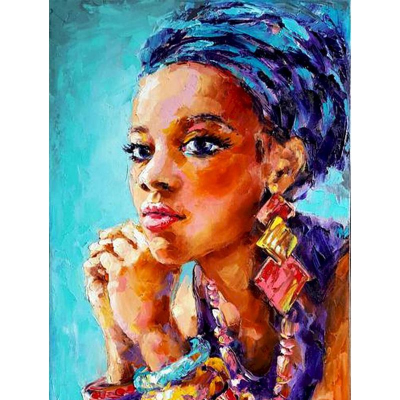 African Woman Portrait Digital Painting DIY - My Store