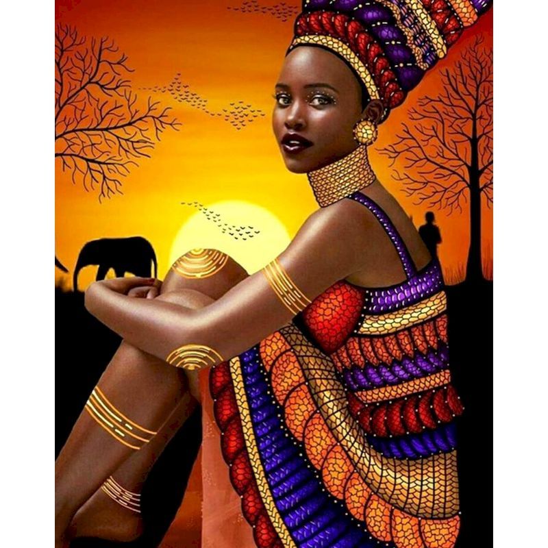 African Woman Portrait Digital Painting DIY - My Store