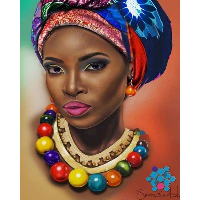 African Woman Portrait Digital Painting DIY - My Store