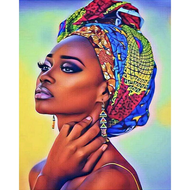 African Woman Portrait Digital Painting DIY - My Store