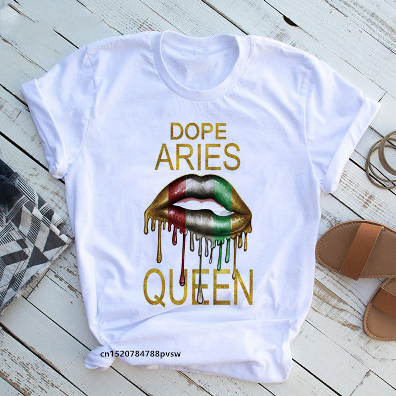European And American Plus Size Casual Women'S Summer New Style African Black Girl Print Ladies T-Shirt Comfortable Modal Loose - My Store