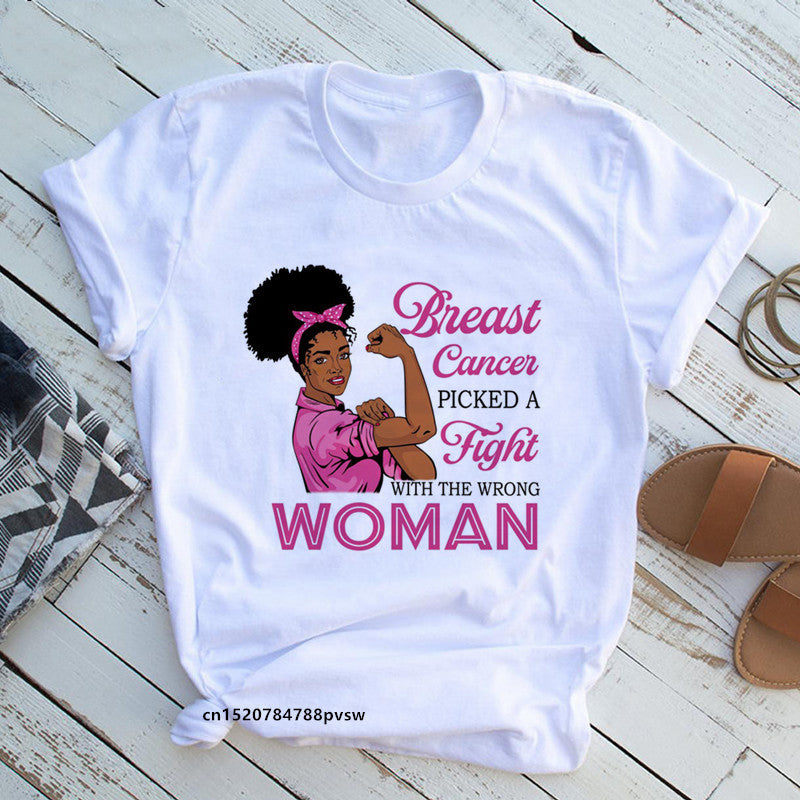 European And American Plus Size Casual Women'S Summer New Style African Black Girl Print Ladies T-Shirt Comfortable Modal Loose - My Store