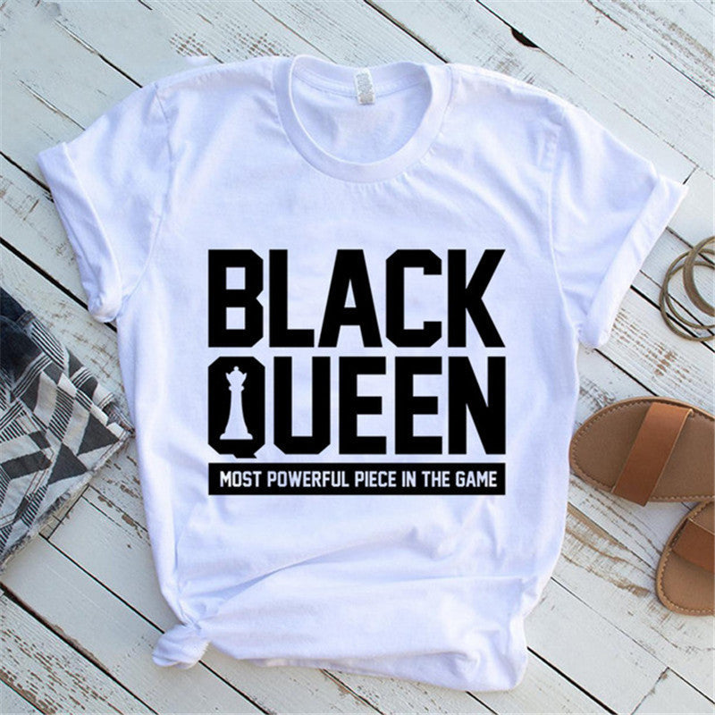 Women T Shirt Fashion Casual Cartoon Feminism Cartoon African Girl Print Ladies Short Sleeve T-shirt - My Store