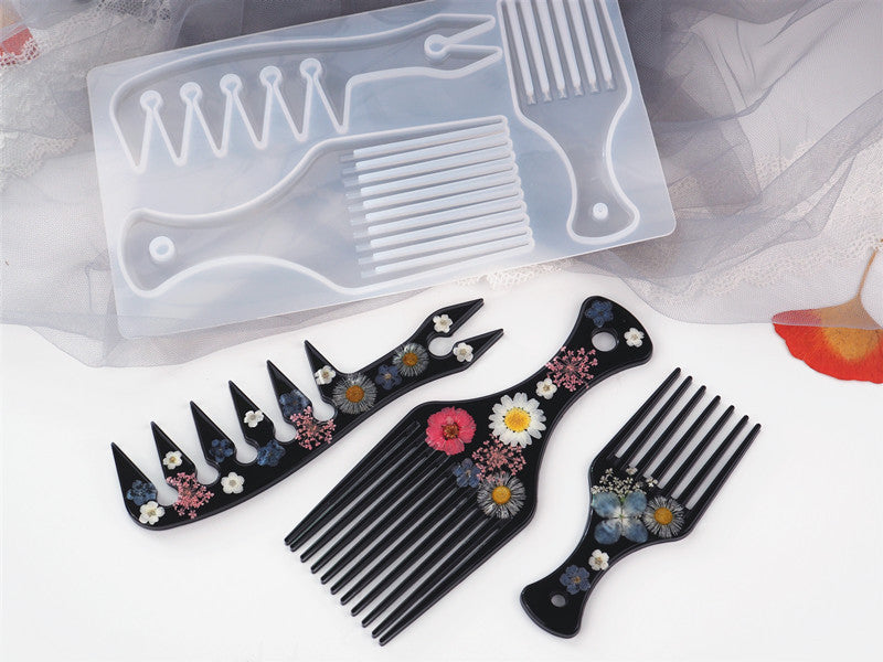 Epoxy Resin Epoxy Comb Oil Head African Comb Mirror Silicone Mold - My Store