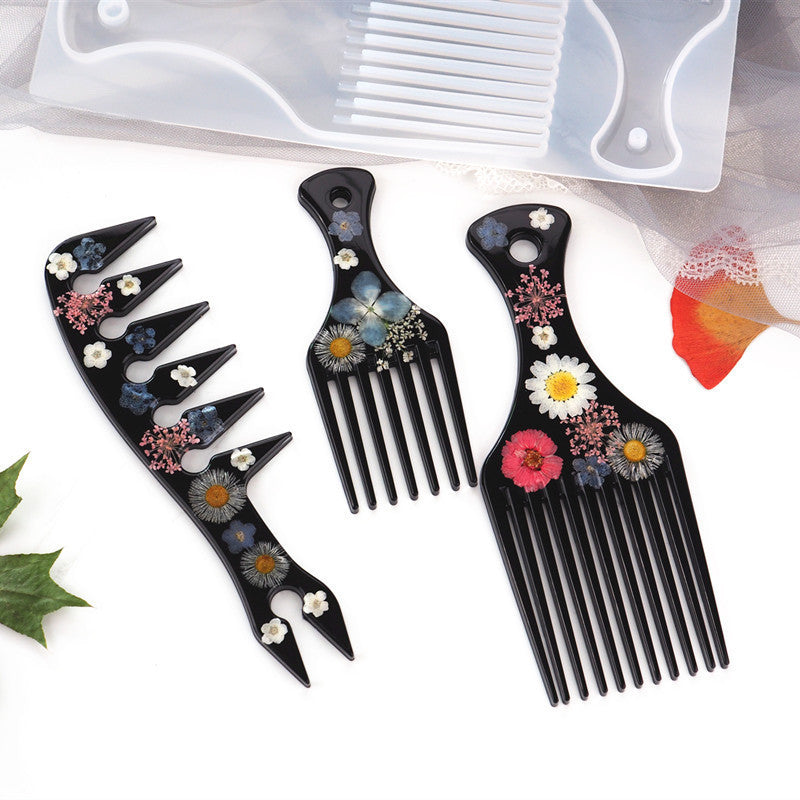 Epoxy Resin Epoxy Comb Oil Head African Comb Mirror Silicone Mold - My Store