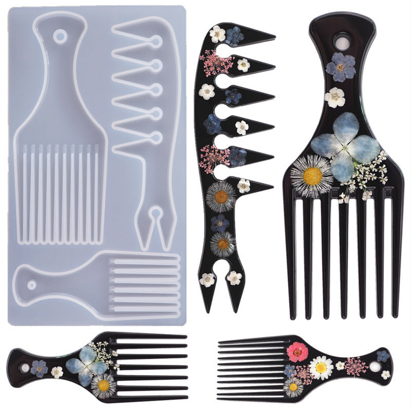 Epoxy Resin Epoxy Comb Oil Head African Comb Mirror Silicone Mold - My Store