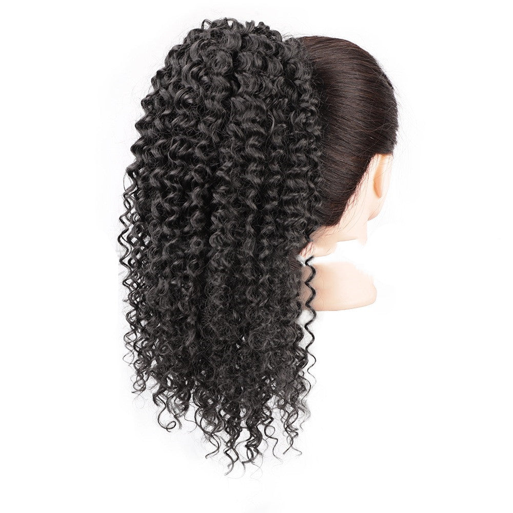 Drawstring Chemical Fiber Ponytail African Small Curly Wig - My Store