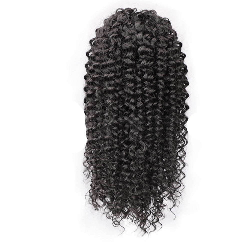 Drawstring Chemical Fiber Ponytail African Small Curly Wig - My Store