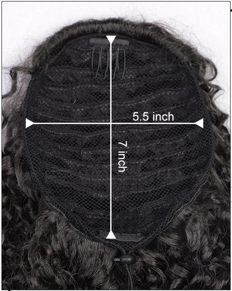 Drawstring Chemical Fiber Ponytail African Small Curly Wig - My Store