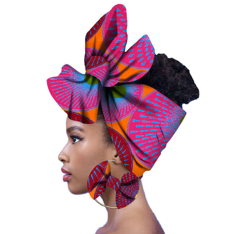 2-piece set of African headscarves and earrings - My Store