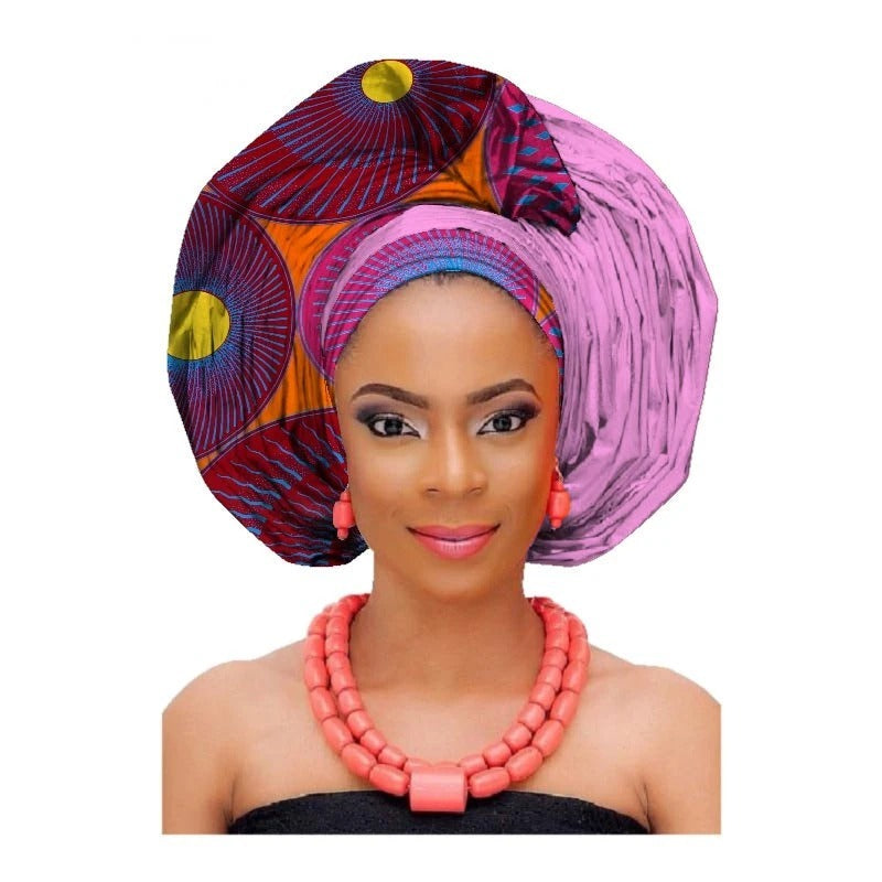 African printed cotton turban - My Store