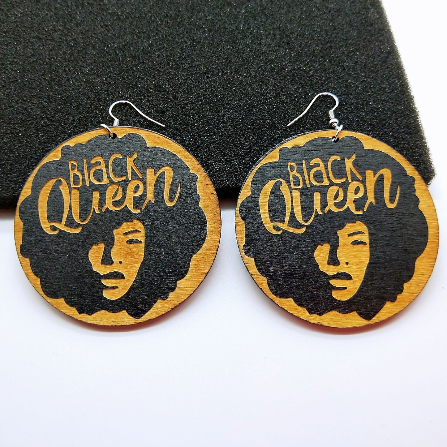 geometric African black round earrings - My Store