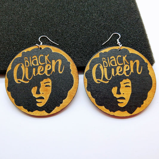geometric African black round earrings - My Store