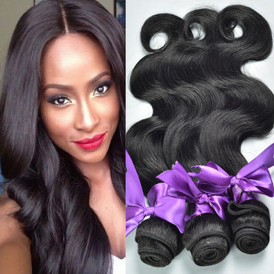 Real Hair Wig Hair Styling Hair Extension Body Wave Human Hair Weaves Bundle Deals Human Hair Extensions Natural & Jet Black - My Store