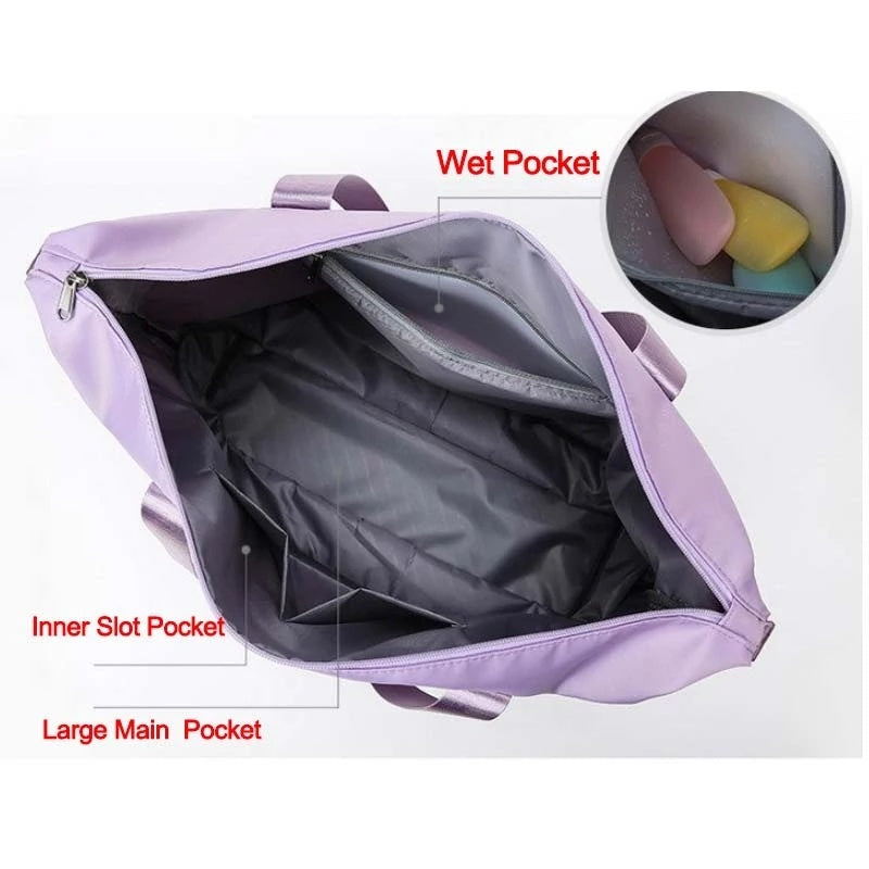 Foldable Storage Travel Bag Waterproof Large Capacity Gym Fitness Bag Weekender Overnight For Women - My Store