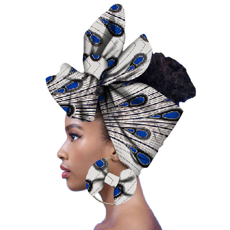 2-piece set of African headscarves and earrings - My Store