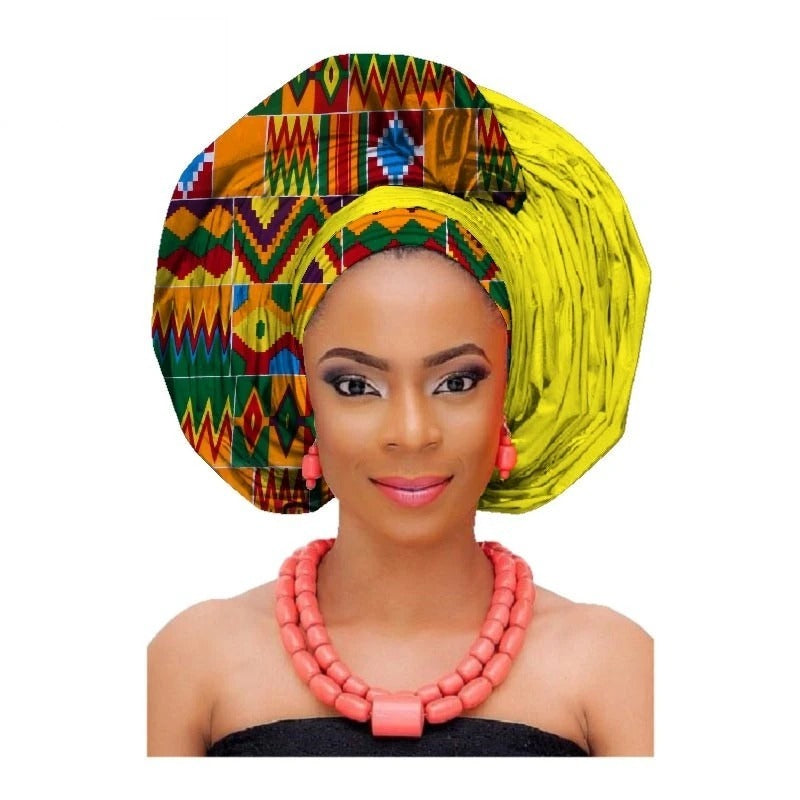 African printed cotton turban - My Store