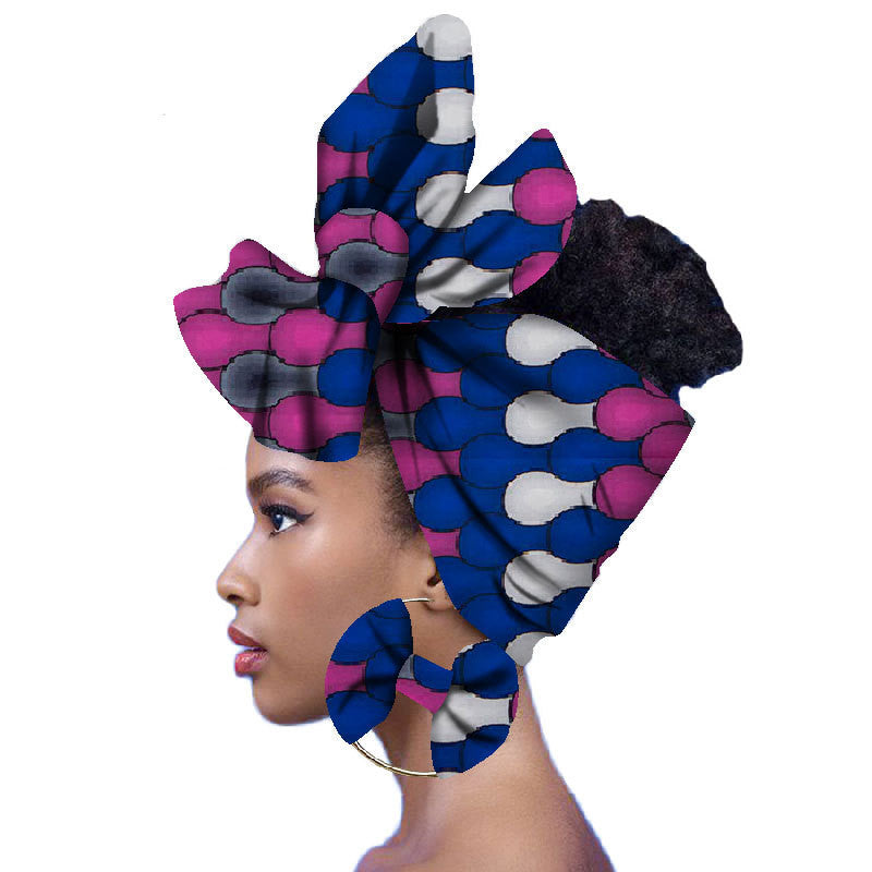 2-piece set of African headscarves and earrings - My Store