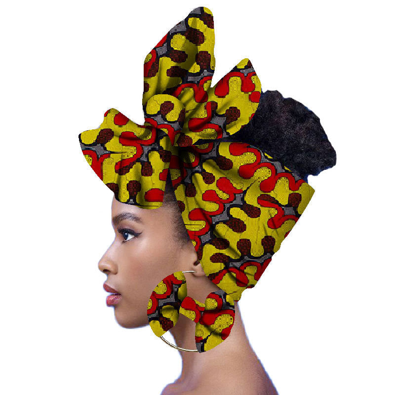 2-piece set of African headscarves and earrings - My Store