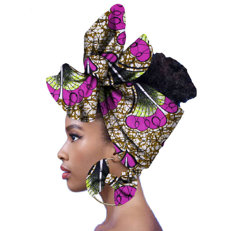 2-piece set of African headscarves and earrings - My Store