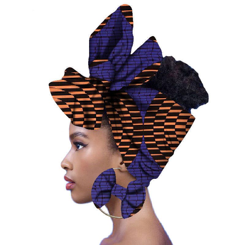 2-piece set of African headscarves and earrings - My Store