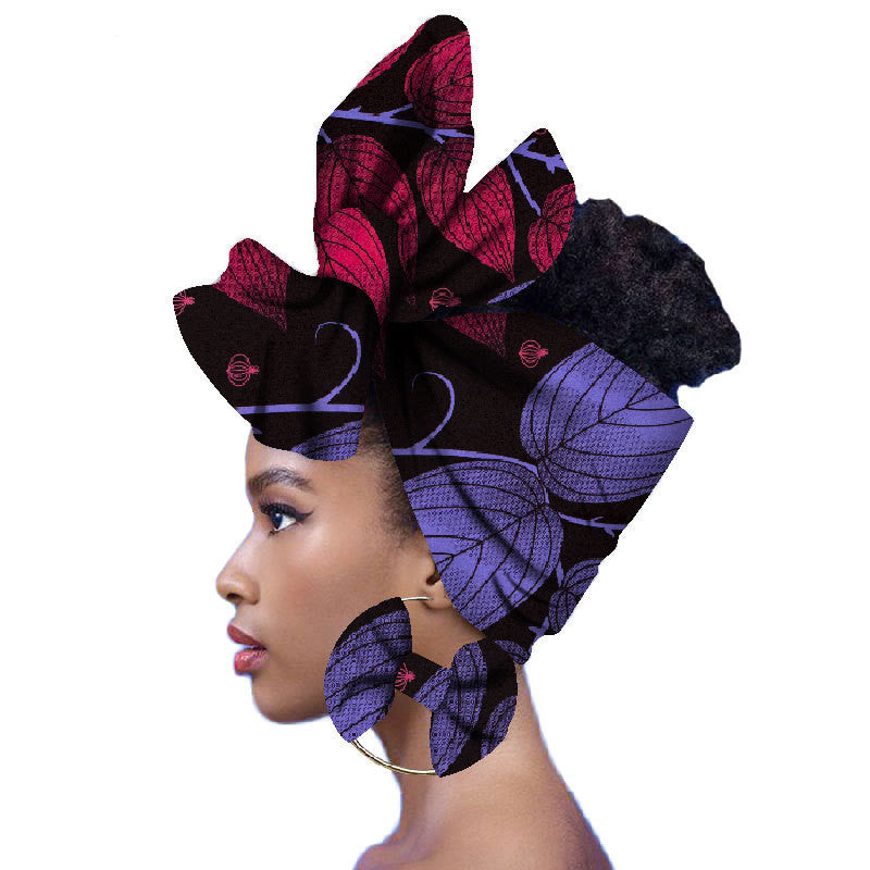 2-piece set of African headscarves and earrings - My Store