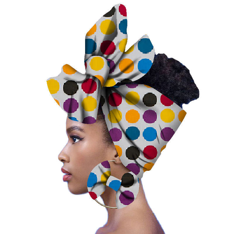 2-piece set of African headscarves and earrings - My Store