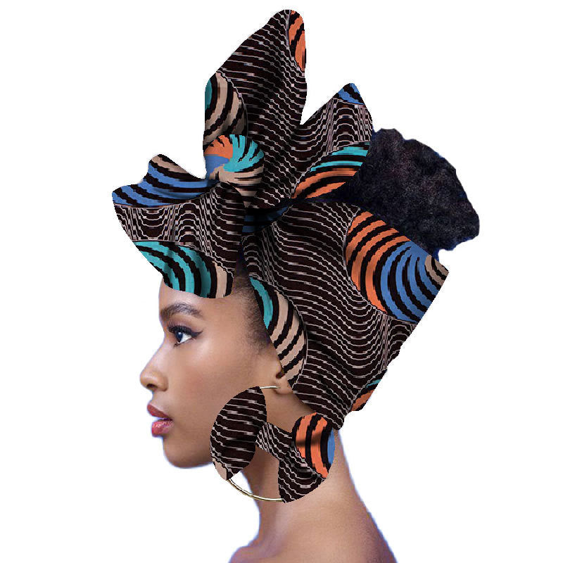 2-piece set of African headscarves and earrings - My Store
