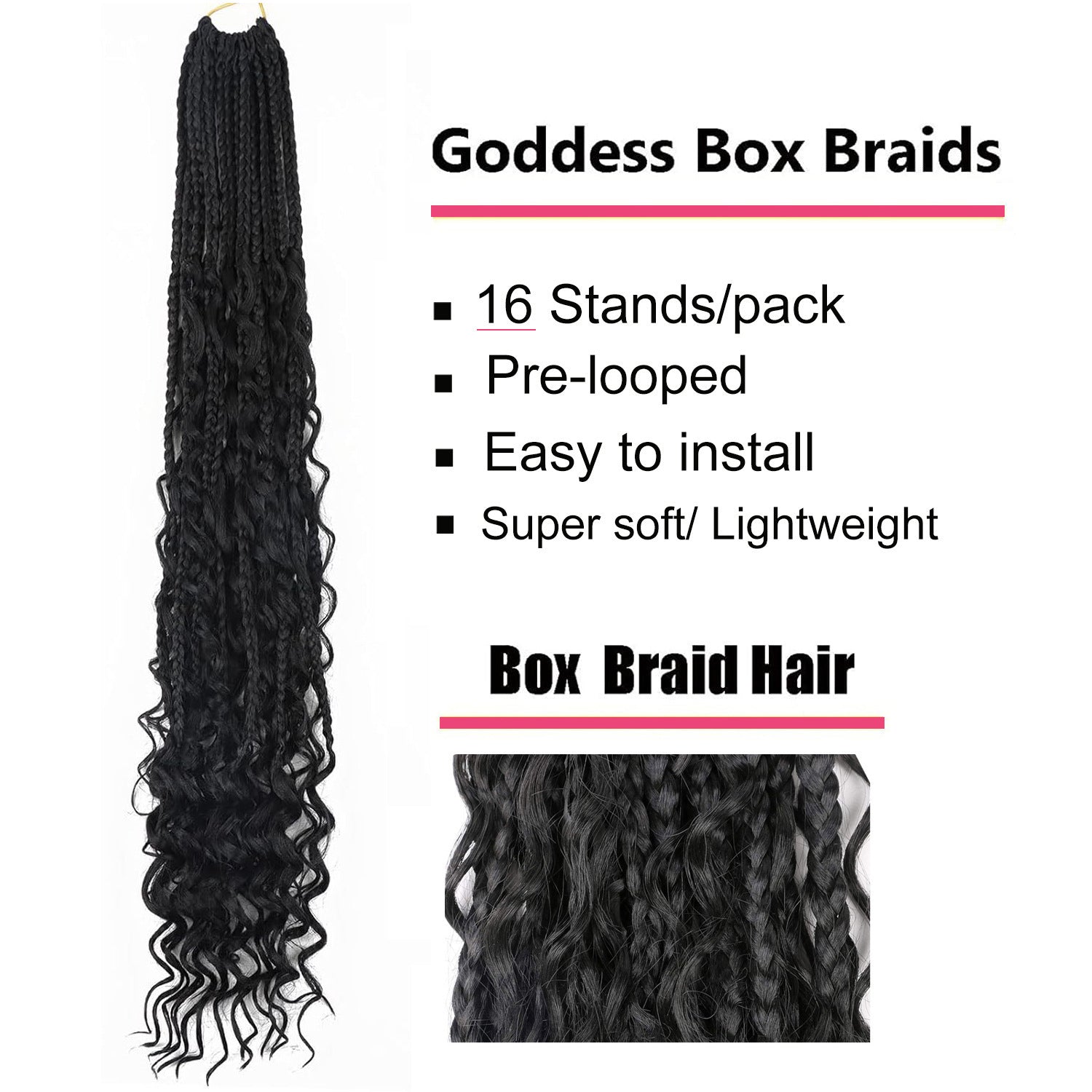 Chemical Fiber Hair Three-strand African Braid Crochet Hair - My Store