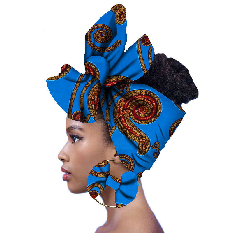 2-piece set of African headscarves and earrings - My Store